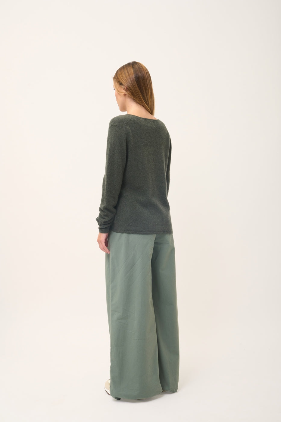 V-Neck Cardigan - Norma - Khaki Marl