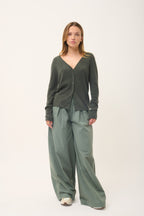 Cardigan Col V - Norma - Kaki Chiné