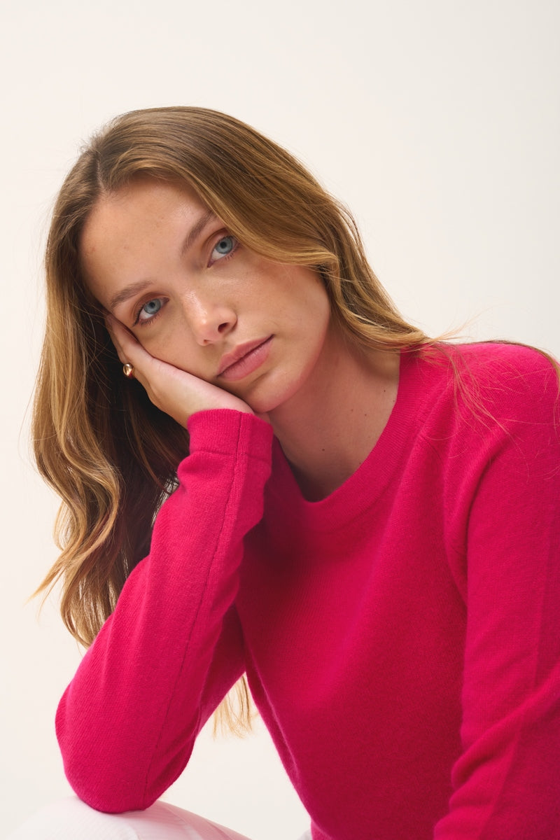 Pull Col Rond - Jane - Fuchsia