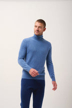 Pull Col Roulé - Connor - Bleu Denim