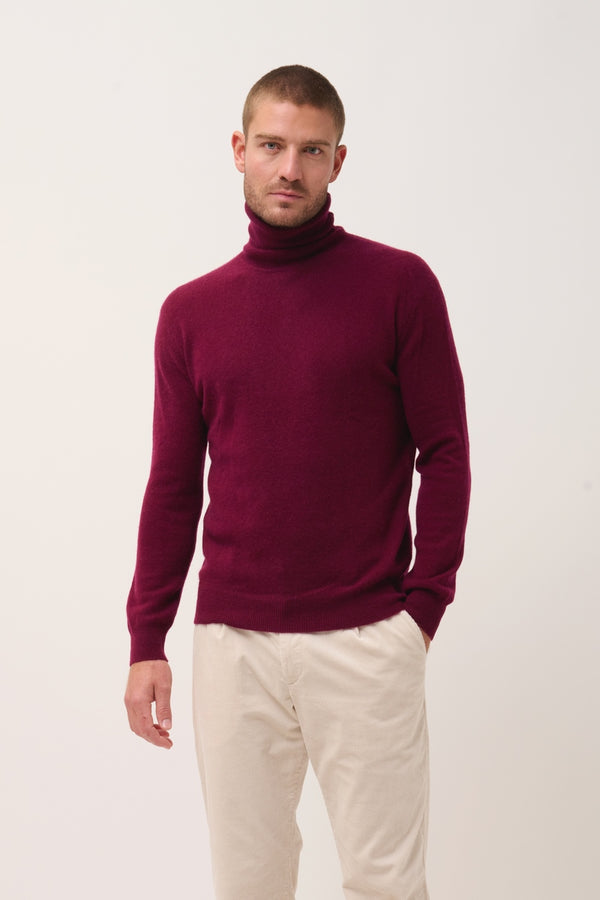 Roll-Neck Jumper - Connor - Burgundy
