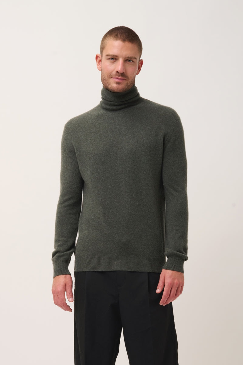 Pull Col Roulé - Connor - Kaki Chiné