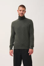 Pull Col Roulé - Connor - Kaki Chiné