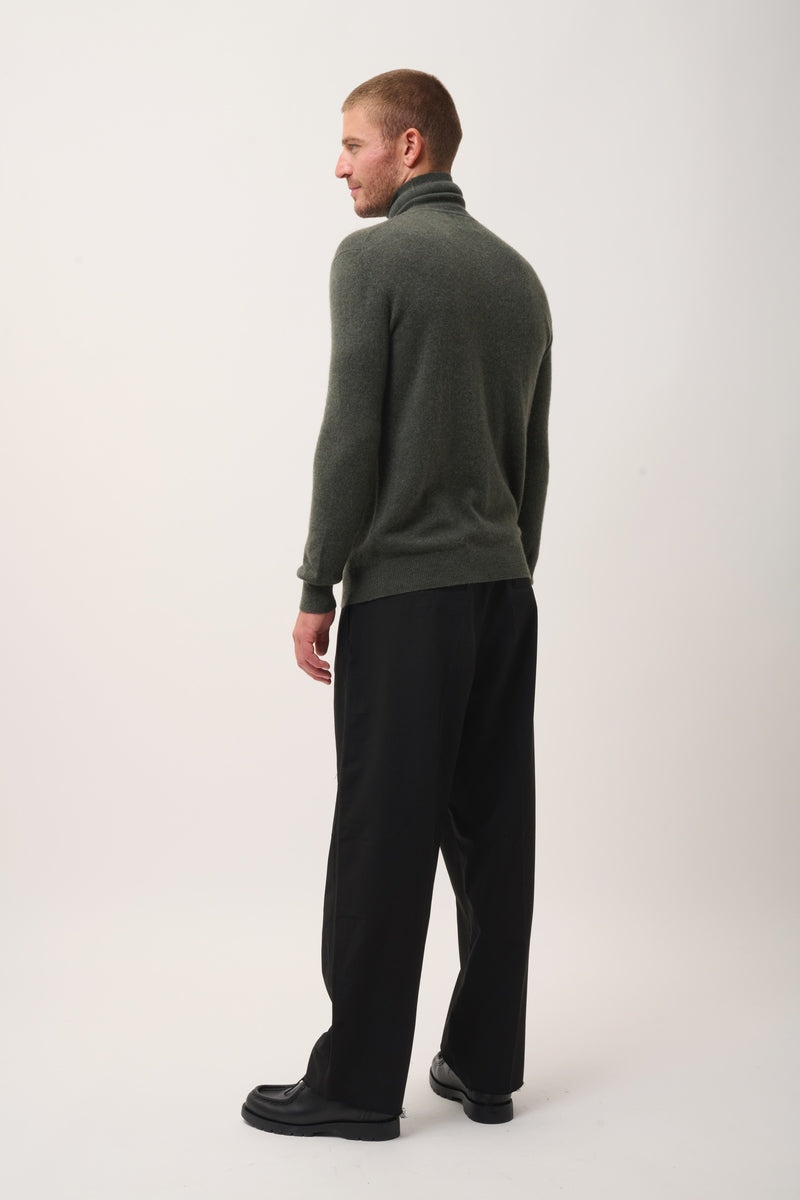 Pull Col Roulé - Connor - Kaki Chiné
