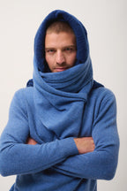 Jersey de cuello alto de 4 hilos - Sacha - Azul denim