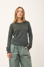 Round-Neck Jumper - Helen - Khaki Marl