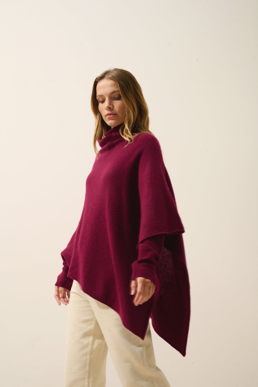 Poncho 4 Fils - Ashley - Bordeaux
