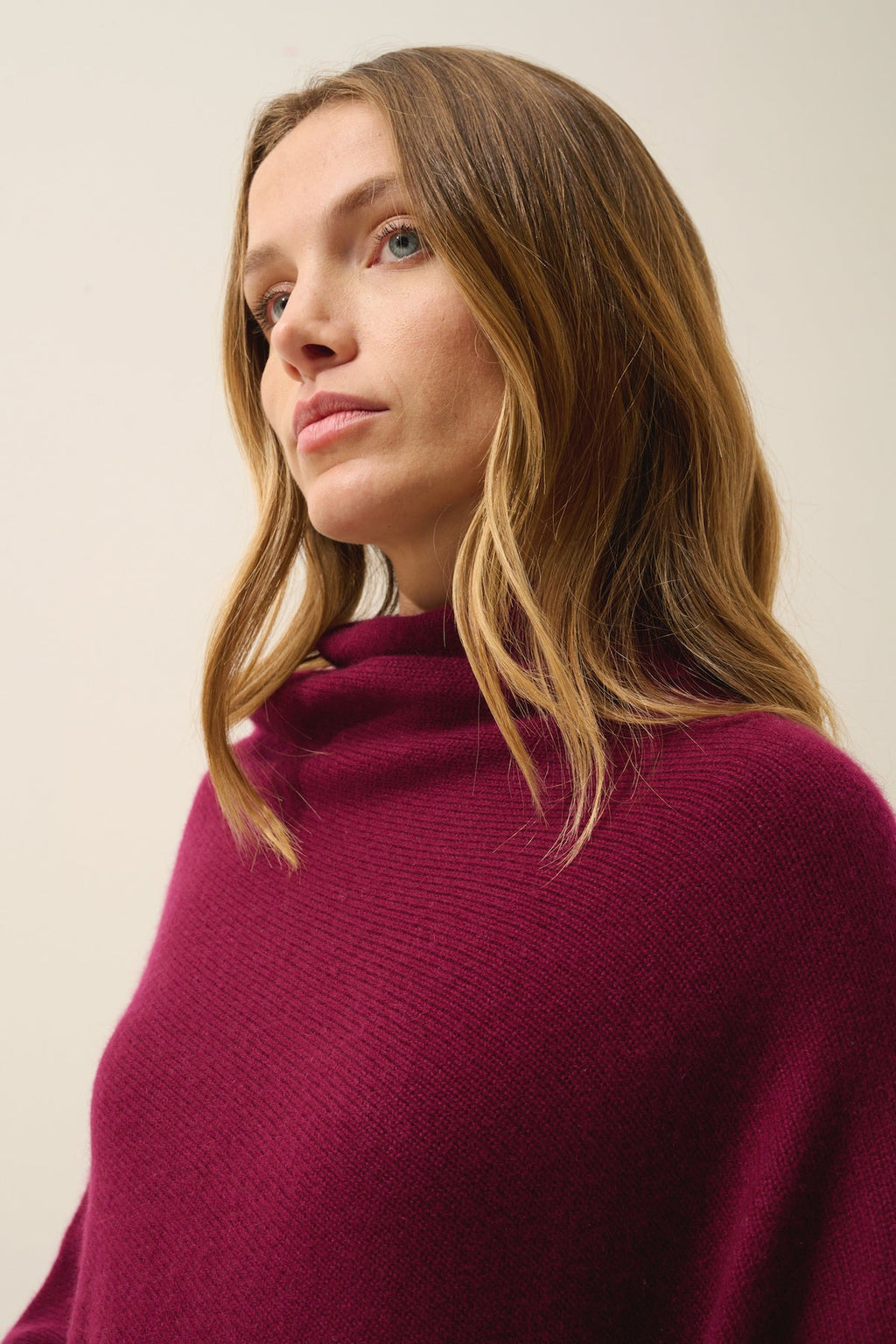 Poncho 4 Fils - Ashley - Bordeaux