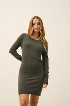 Vestido Cuello Redondo - Susan - Caqui Jaspeado