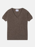 T-Shirt Col V - Glamis - Taupe Chiné