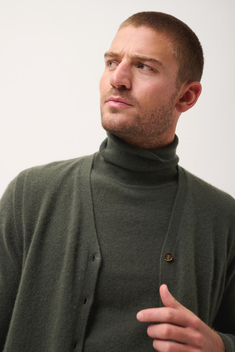 Cardigan Col V Sans Manches - Lana - Kaki