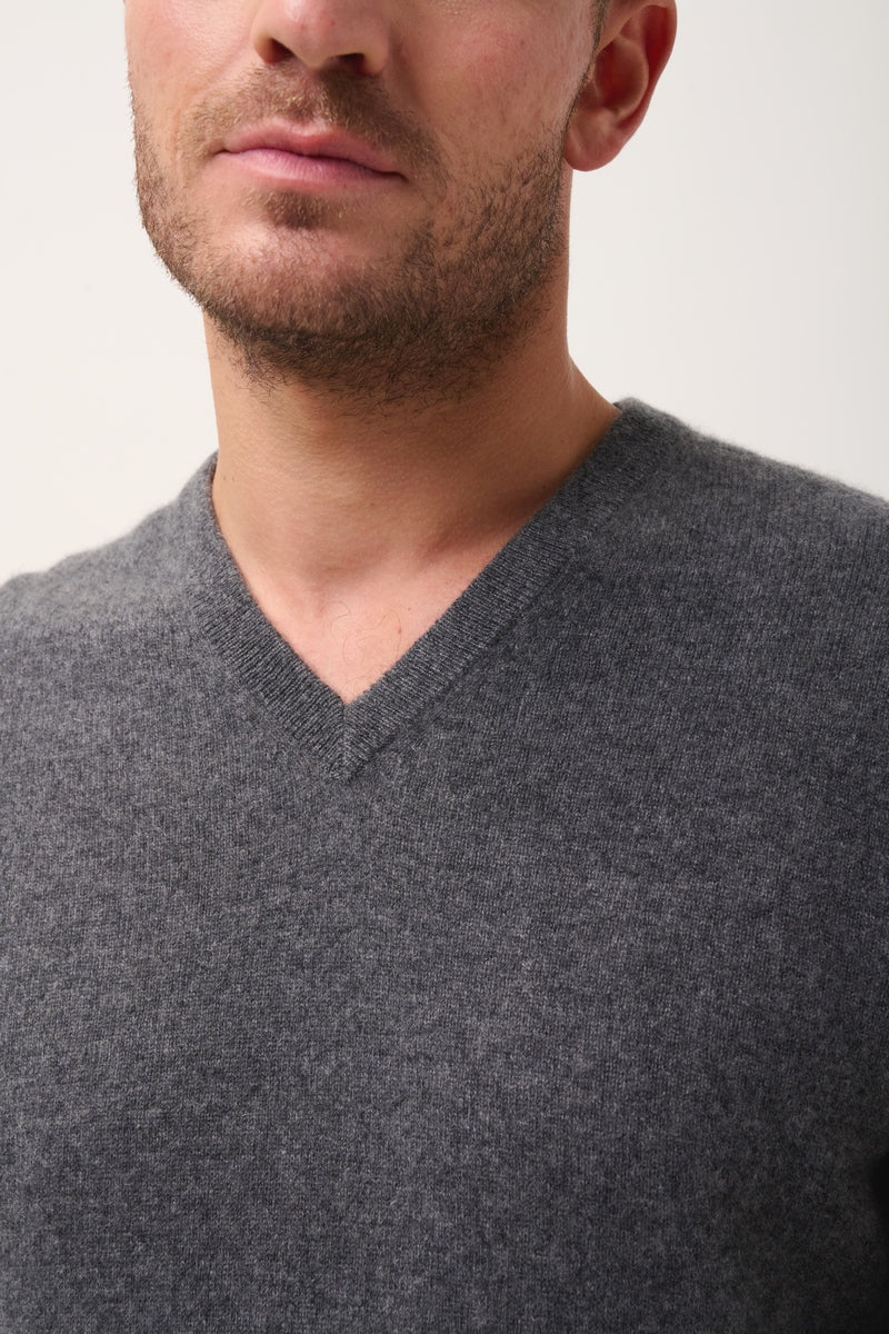 Pull Col V - Tom - Anthracite Chiné