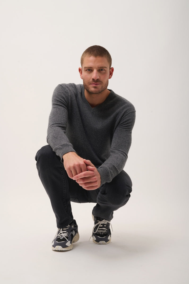 Pull Col V - Tom - Anthracite Chiné