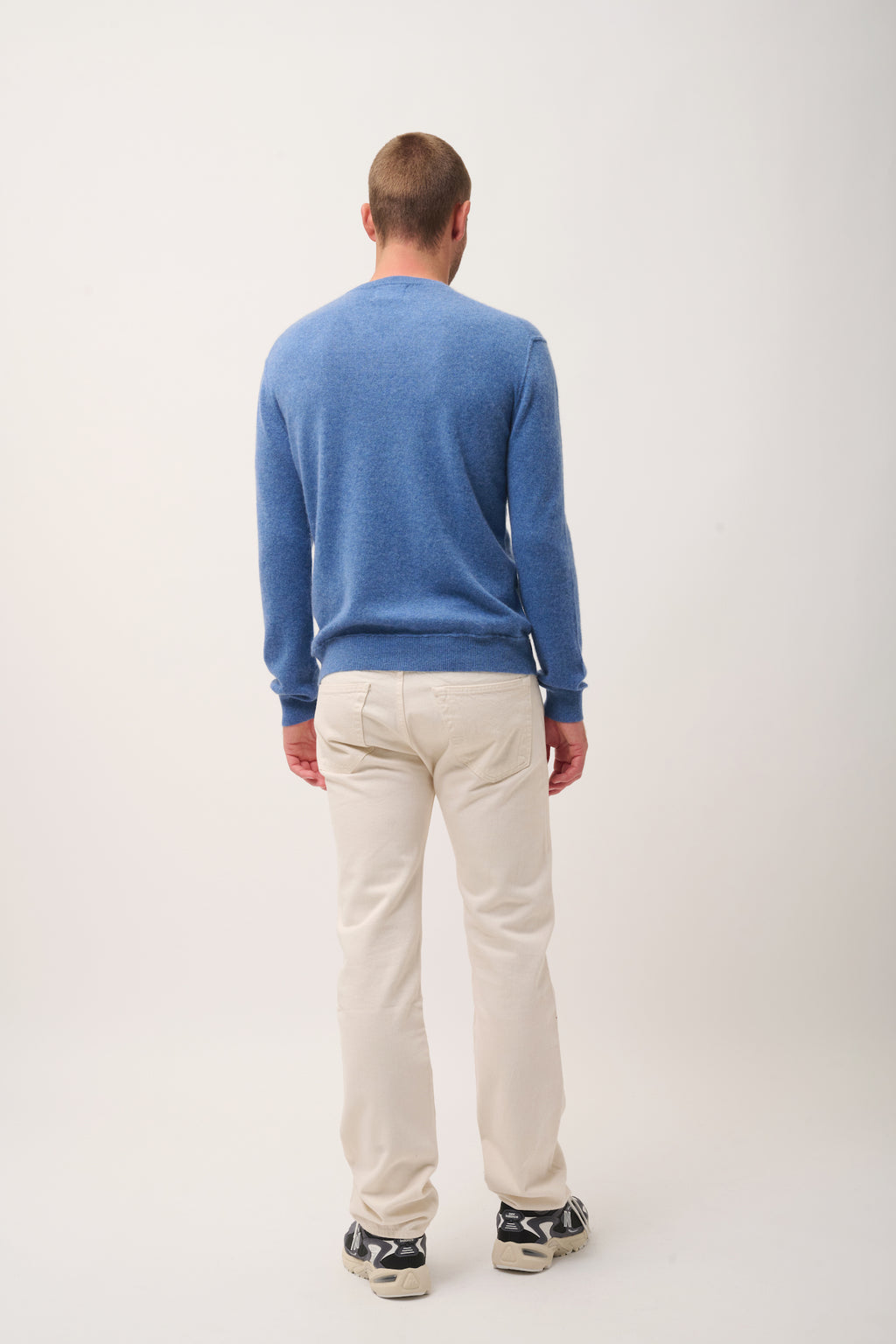 Pull Col V  - Tom - Bleu Denim