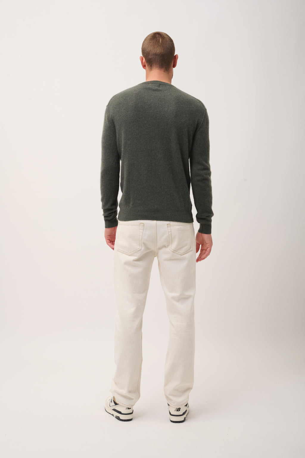 Crew-Neck Jumper - Noe - Mottled Khaki