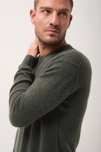 Crew-Neck Jumper - Noe - Mottled Khaki