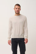 Crew Neck Sweater - Howard - Mottled Pearl Grey