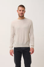 Crew Neck Sweater - Howard - Mottled Pearl Grey