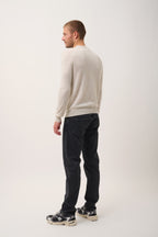 Crew Neck Sweater - Howard - Mottled Pearl Grey