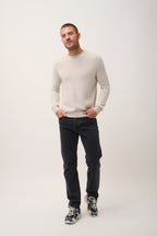 Crew Neck Sweater - Howard - Mottled Pearl Grey