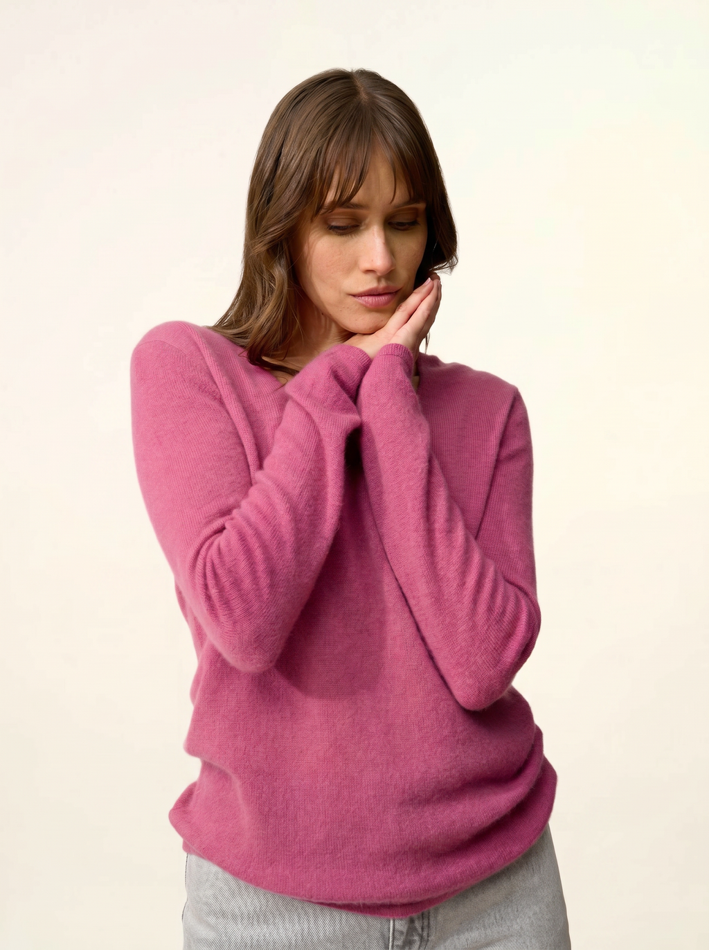 Maglione Scollo a V Joan - Orchidea - Donna