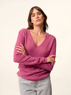 Maglione Scollo a V Joan - Orchidea - Donna