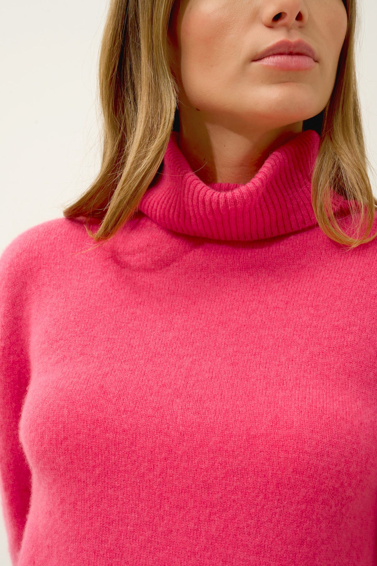 Pull Col Roulé - Lexie - Fraise