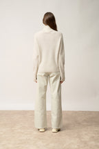 High Neck Jumper-Alyssa-100% Cashmere, 2 Ply-Pearl Grey Marl-Women