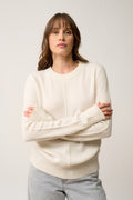 4-Ply Crew Neck Sweater - Emma - Snow