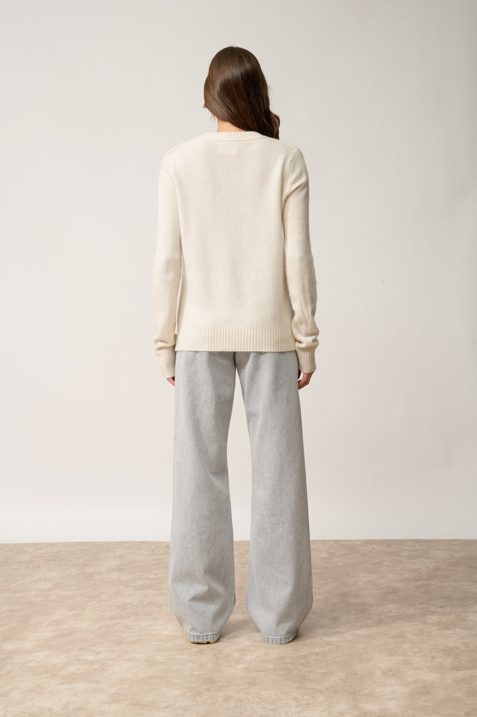 4-Ply Crew Neck Sweater - Emma - Snow