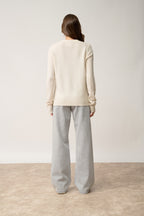4-Ply Crew Neck Sweater - Emma - Snow