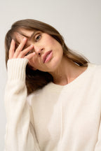 4-Ply Crew Neck Sweater - Emma - Snow