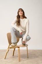 4-Ply Crew Neck Sweater - Emma - Snow