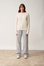 4-Ply Crew Neck Sweater - Emma - Snow