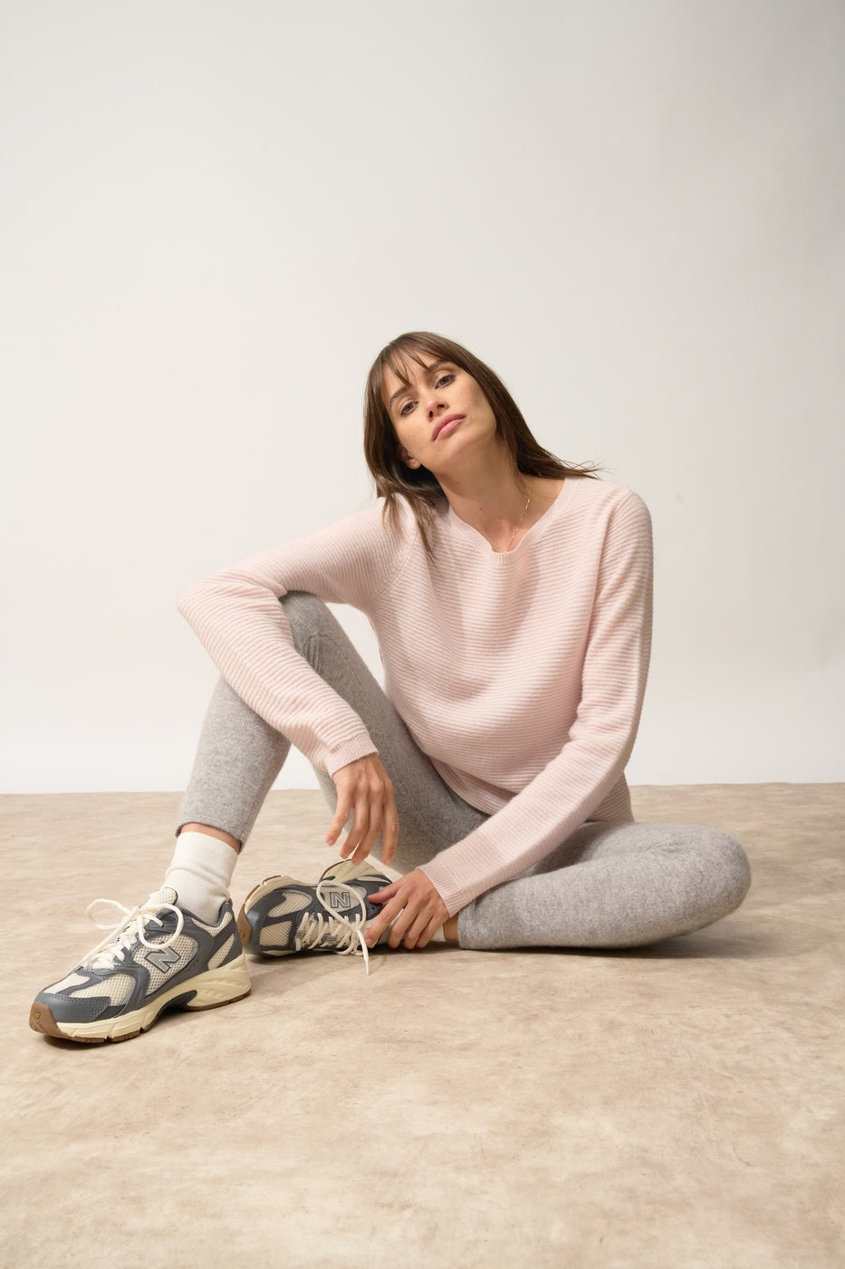 Legging-Agathe-100% Cashmere, 2-Ply-Marl Cloud-Women