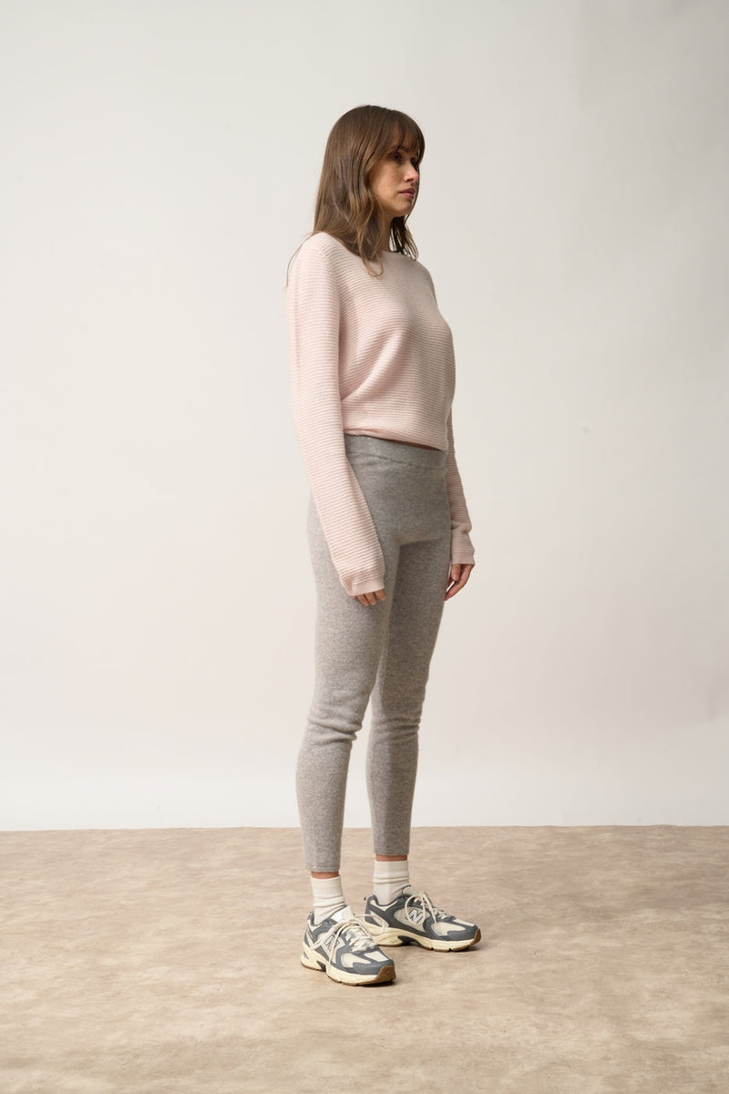 Legging-Agathe-100% Cachemire, 2 Fils-Nuage Chiné-Femme