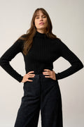Pull Col Montant 4 Fils-Sunneva-100% Cachemire, 4 Fils-Noir-Femme