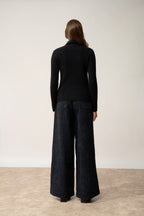 Pull Col Montant 4 Fils-Sunneva-100% Cachemire, 4 Fils-Noir-Femme