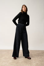 Pull Col Montant 4 Fils-Sunneva-100% Cachemire, 4 Fils-Noir-Femme
