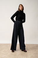 Pull Col Montant 4 Fils-Sunneva-100% Cachemire, 4 Fils-Noir-Femme