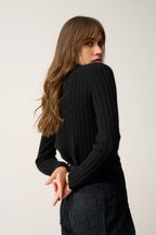 Pull Col Montant 4 Fils-Sunneva-100% Cachemire, 4 Fils-Noir-Femme