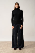 Pull Col Montant 4 Fils-Sunneva-100% Cachemire, 4 Fils-Noir-Femme