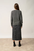 4-Ply Crew Neck Sweater - Arequipa - Black/White