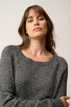 4-Ply Crew Neck Sweater - Arequipa - Black/White