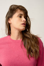 T-Shirt Col Rond 4 Fils - Carla - Fraise