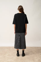 Round Neck 4-Ply T-Shirt - Carla - Black