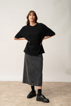 Round Neck 4-Ply T-Shirt - Carla - Black