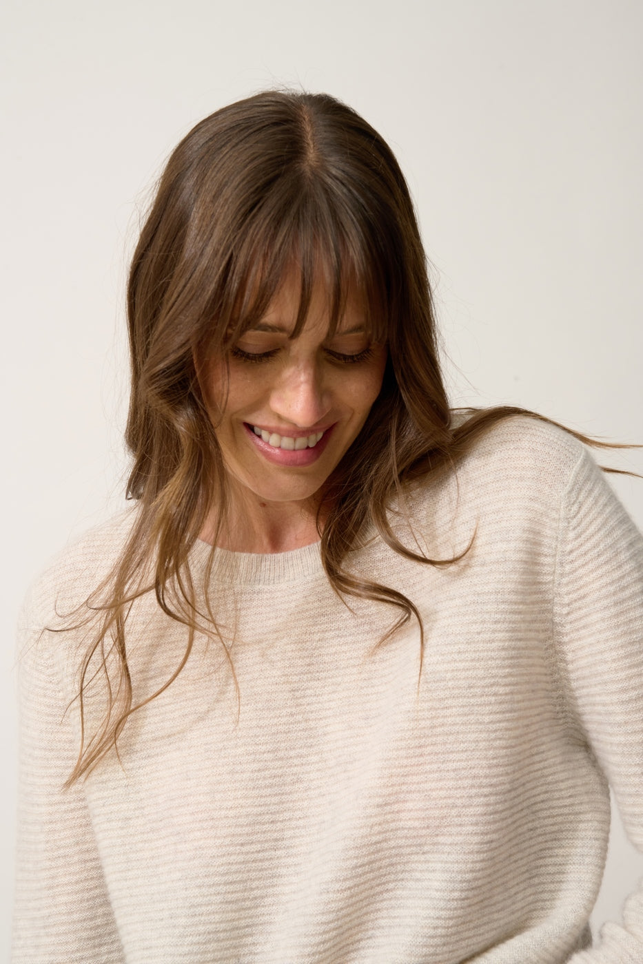 Pull Col Bateau-Nethy-100% Cachemire, 2 Fils-Gris Perle Chiné-Femme