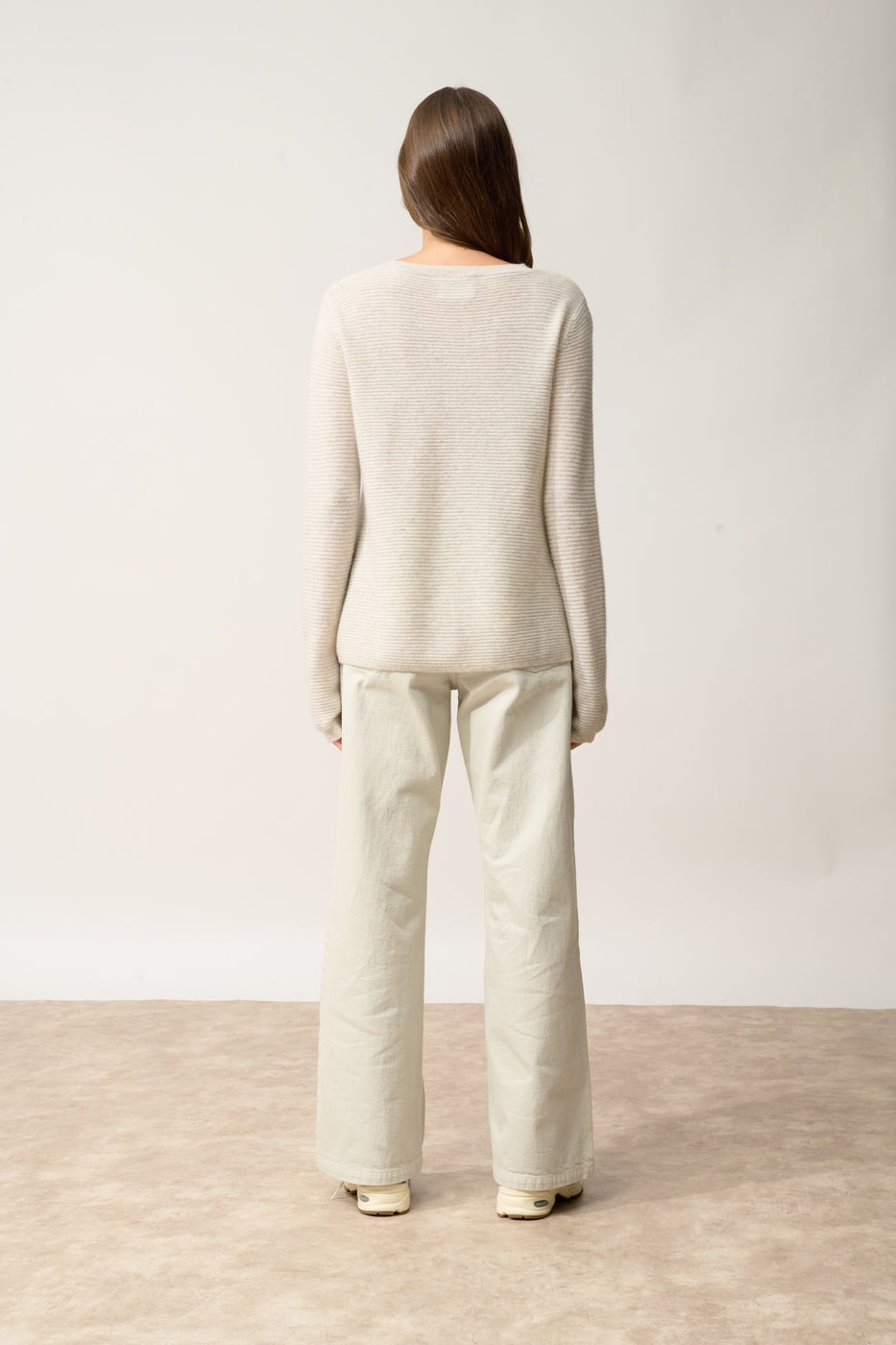 Pull Col Bateau-Nethy-100% Cachemire, 2 Fils-Gris Perle Chiné-Femme