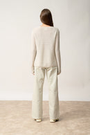 Pull Col Bateau-Nethy-100% Cachemire, 2 Fils-Gris Perle Chiné-Femme